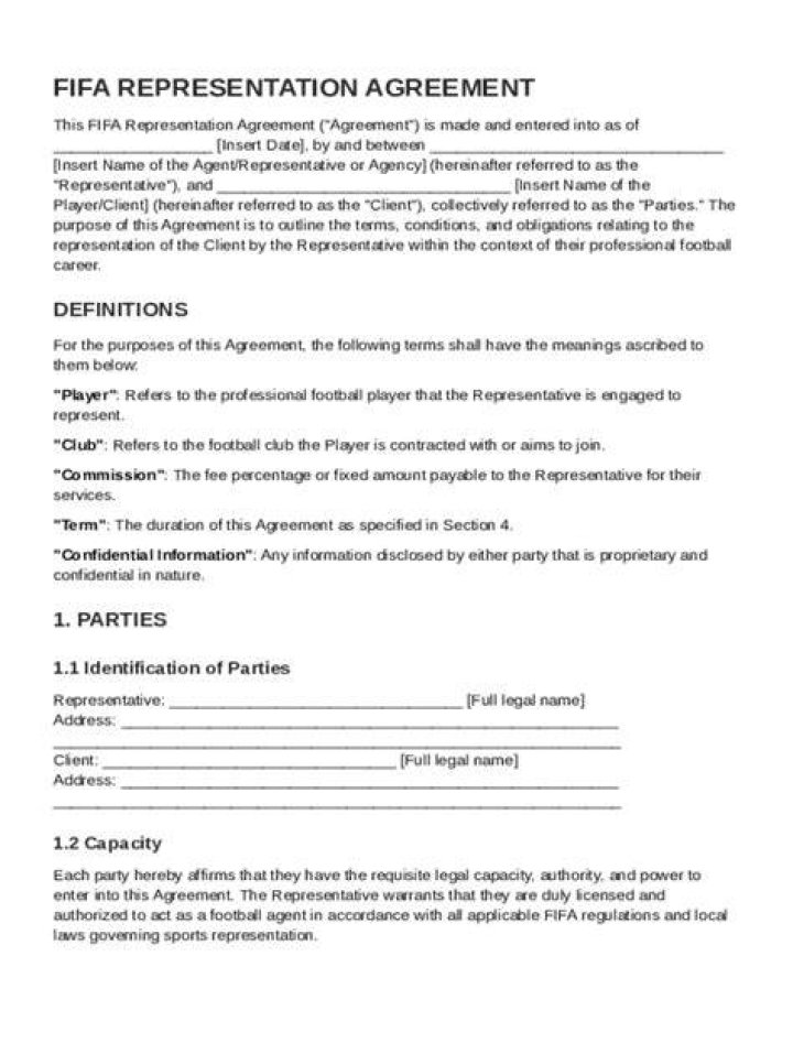 What is a representation contract football?