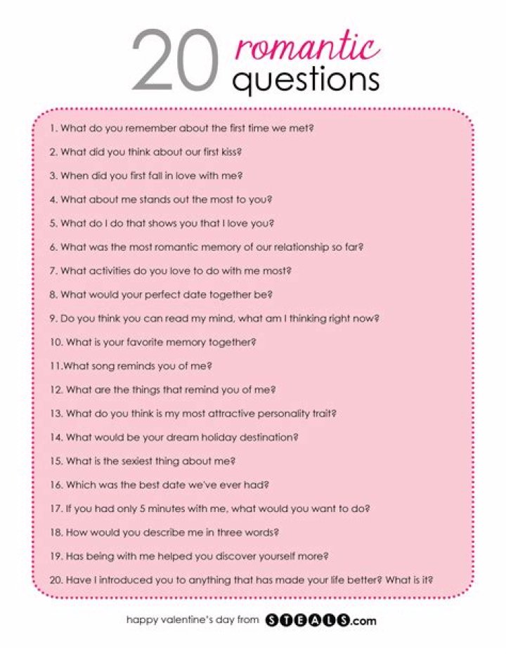What is a romantic question?