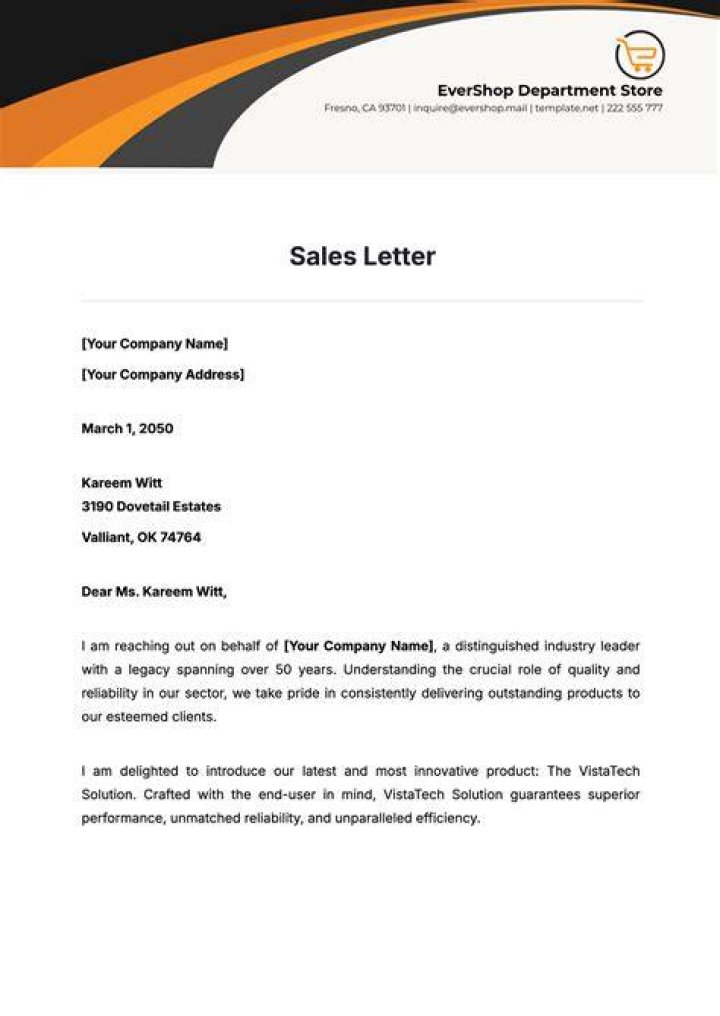 What is a sale letter?
