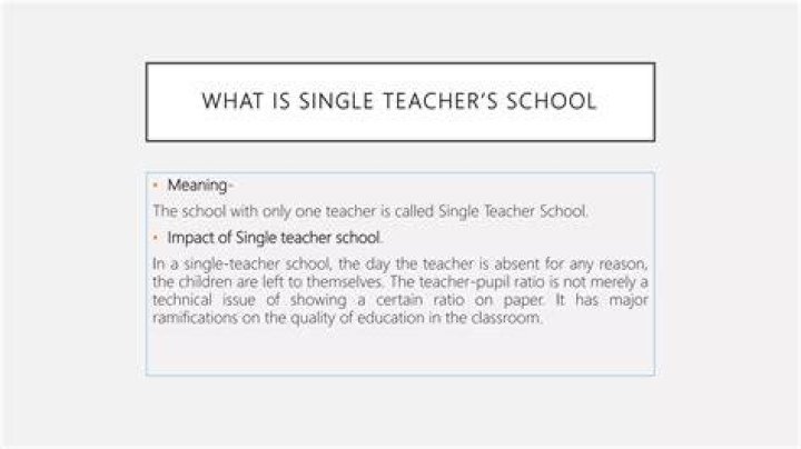 What is a single teacher called?