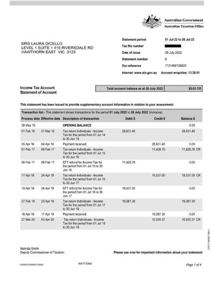 What is a statement of account tax?