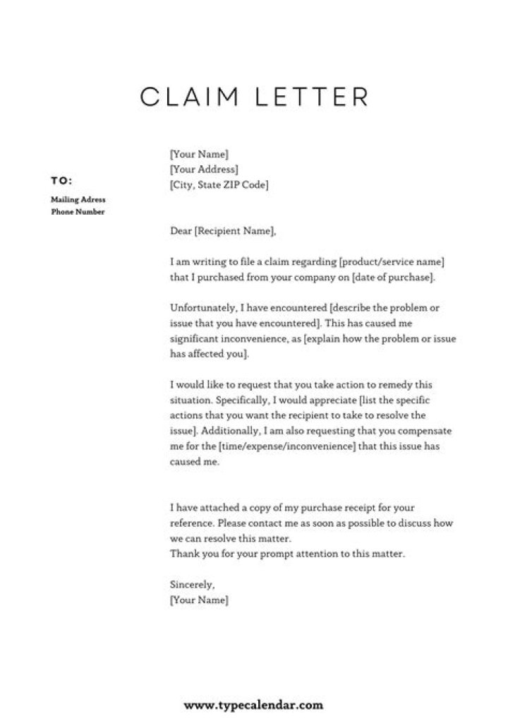 What is a tax claim letter?