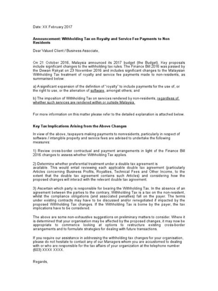 What is a withholding lock-in letter?