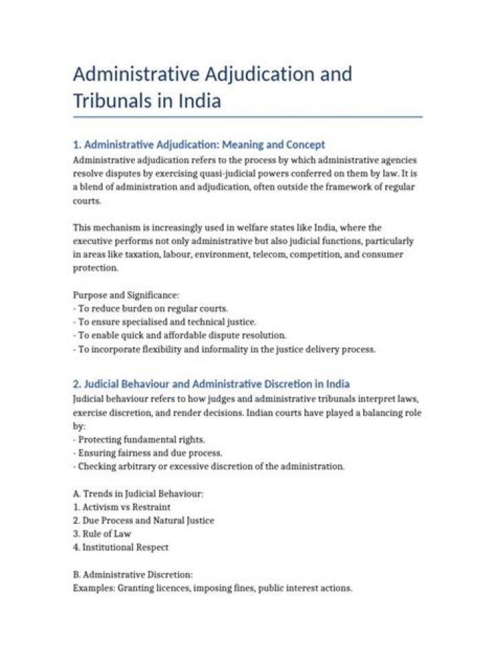 What is administrative adjudication explain the problems of administrative adjudication in India?
