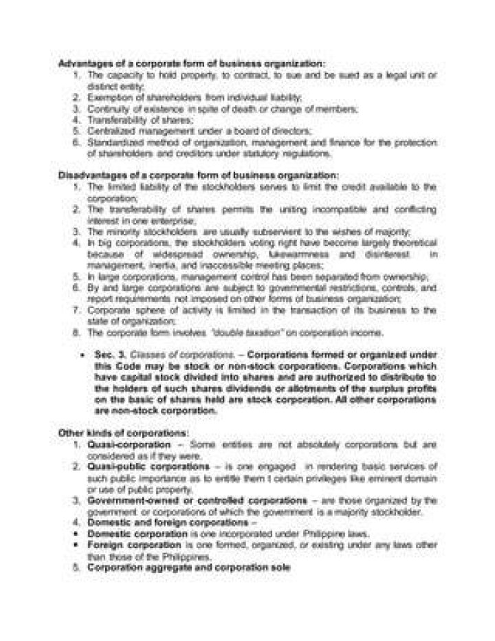 What is an advantage of the corporate form of business?