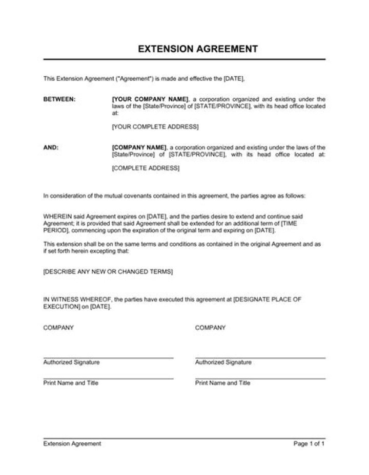 What is an agreement extension?