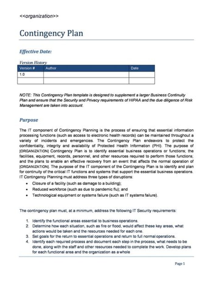 What is an example of a contingency?