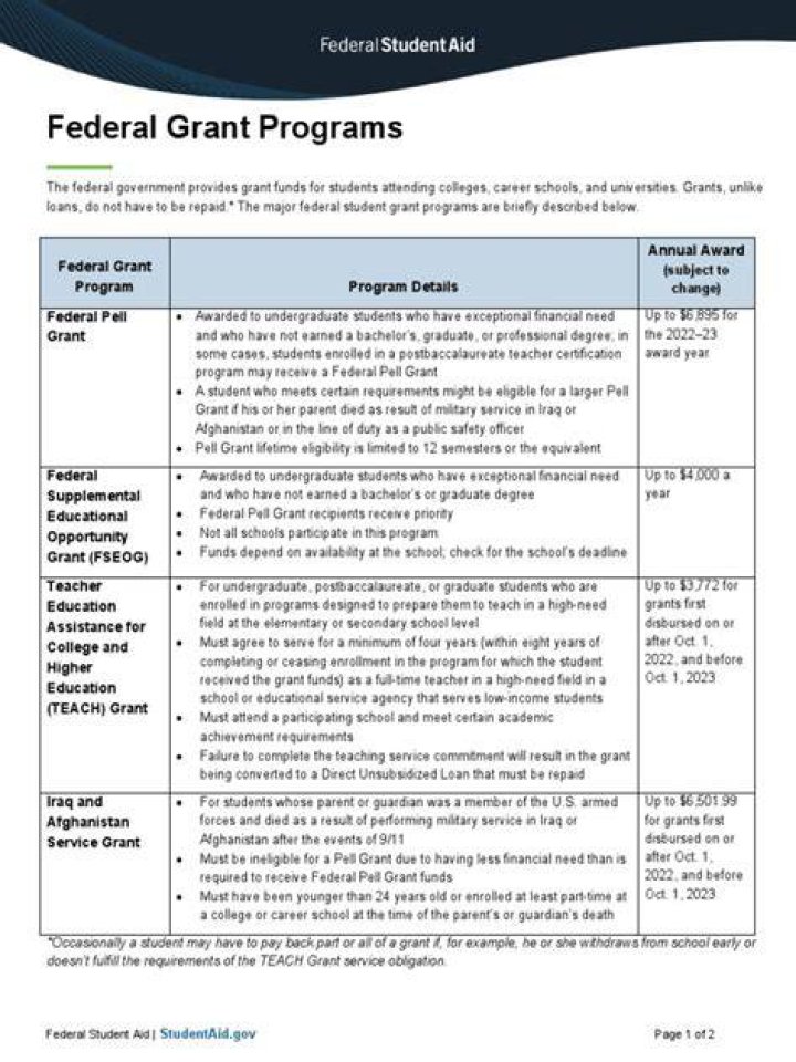 What is an example of a federal grant in aid?