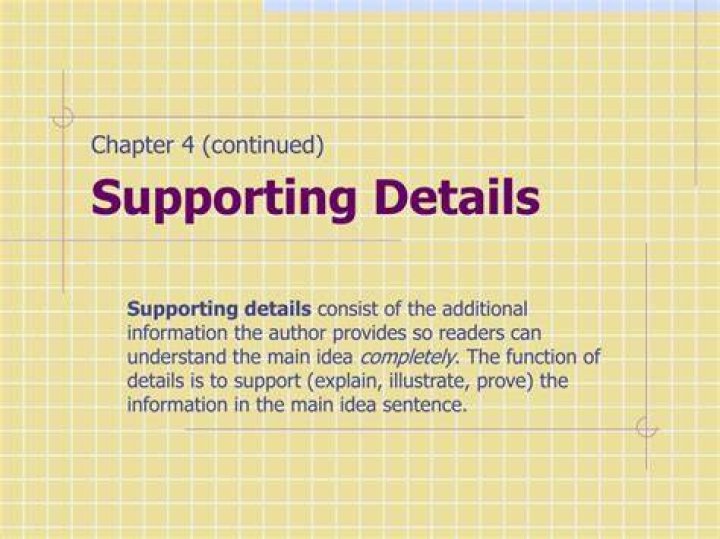 What is an example of supporting details?