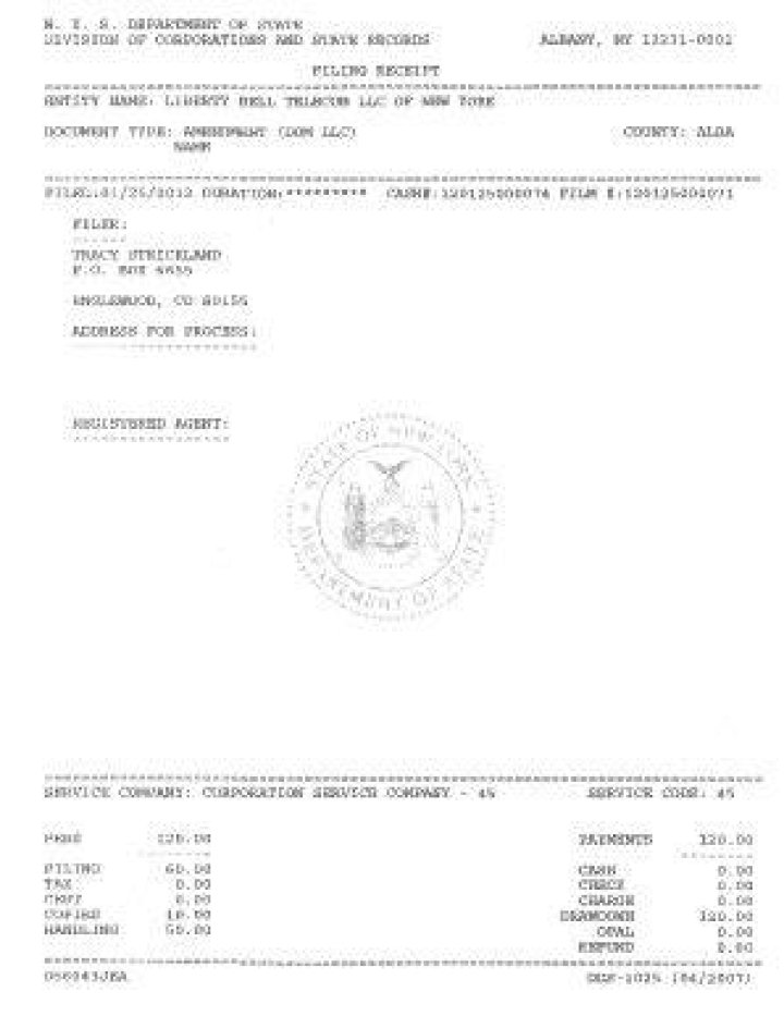 What is an LLC filing receipt?