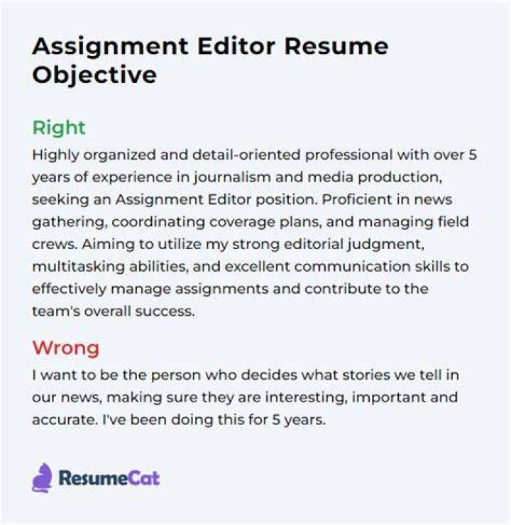 What is an objective in an assignment?