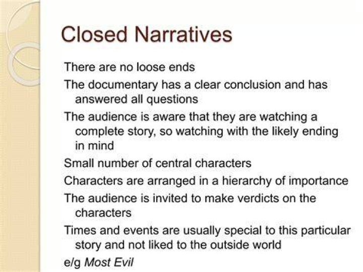 What is an open or closed narrative?