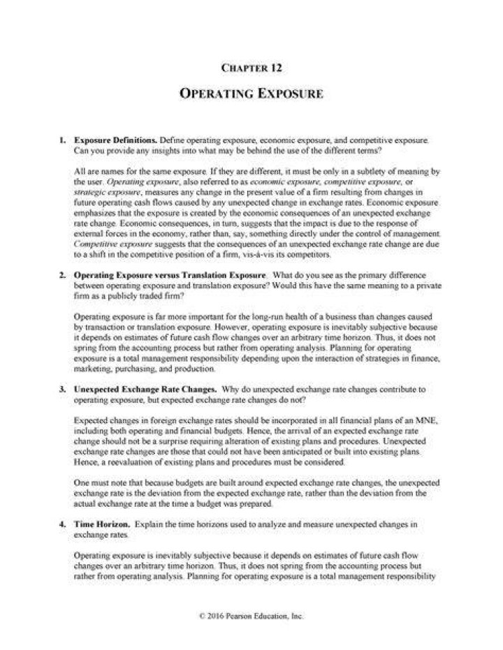 What is an operating exposure?