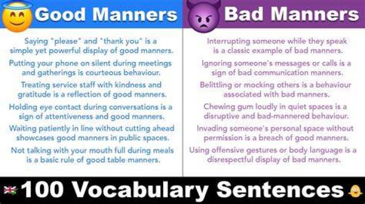 What is considered bad manners in America?