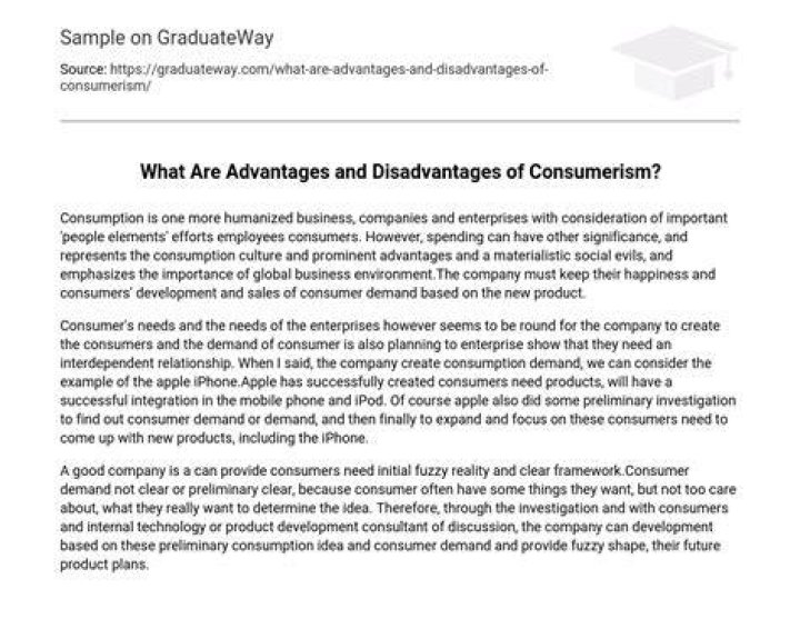 What is consumerism advantages and disadvantages?