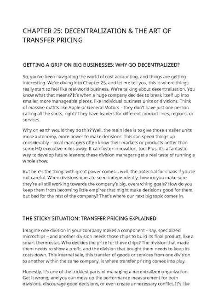 What is decentralization and transfer pricing?