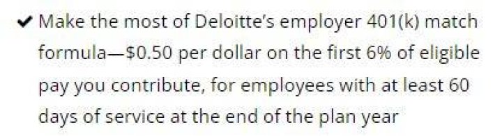 What is Deloitte 401k match?