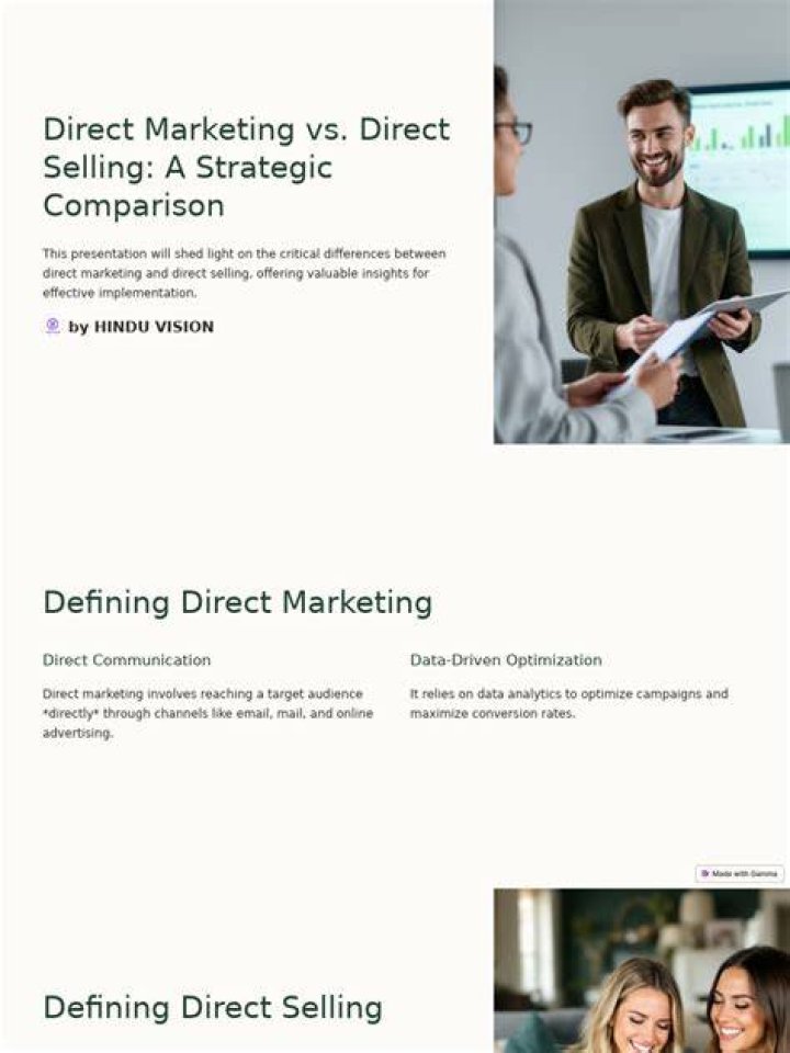 What is difference between direct selling and direct marketing?