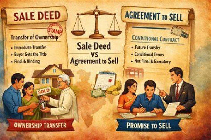 What is difference between sale deed and deed of transfer?
