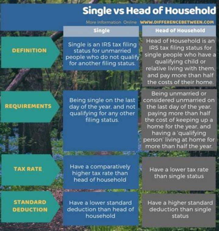 What is difference between single filer and head of household?