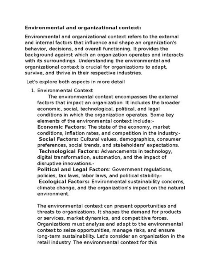 What is environmental and organizational context?