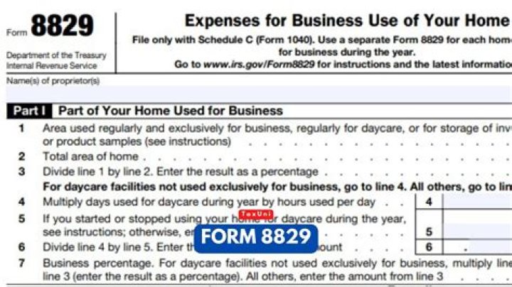 What is federal tax Form 8829?