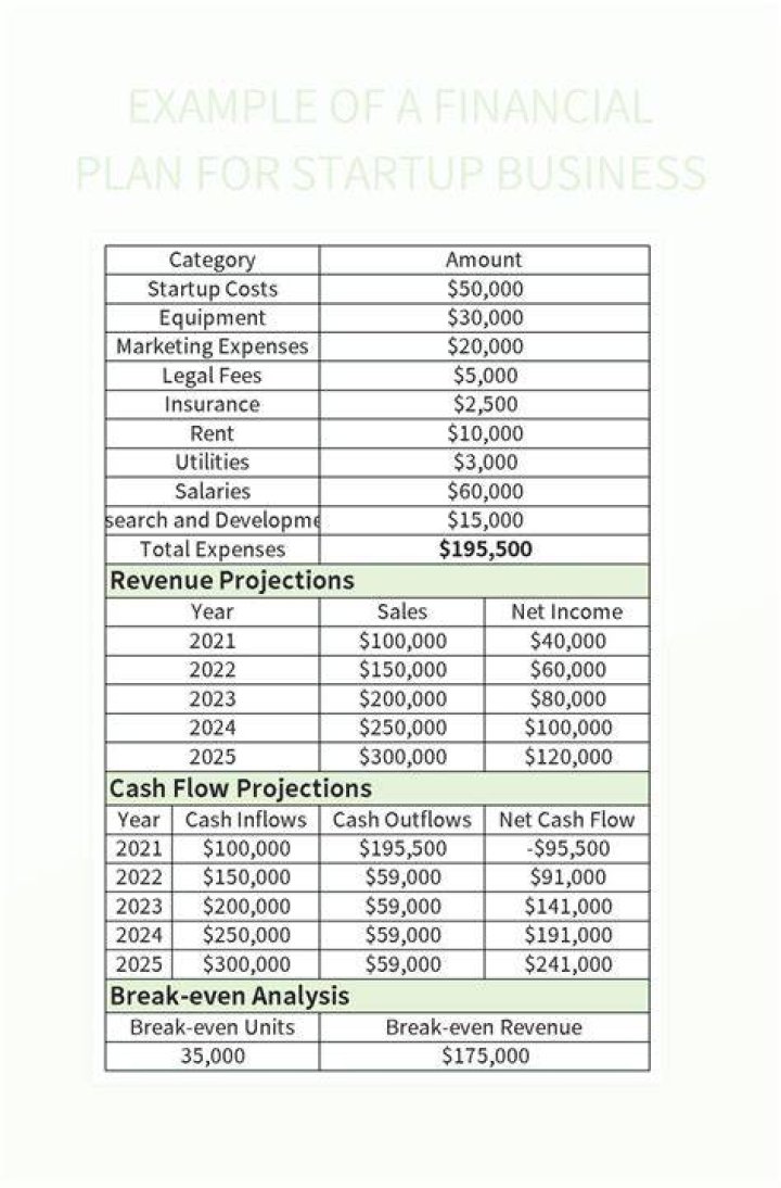 What is financial plan in business plan?