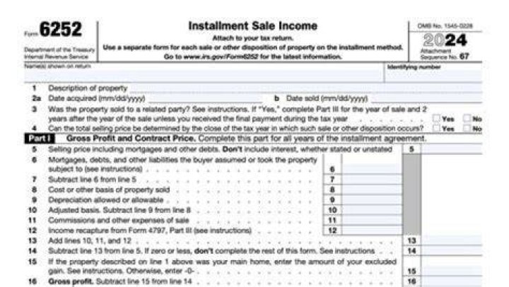 What is Form 6252 property Type Code?