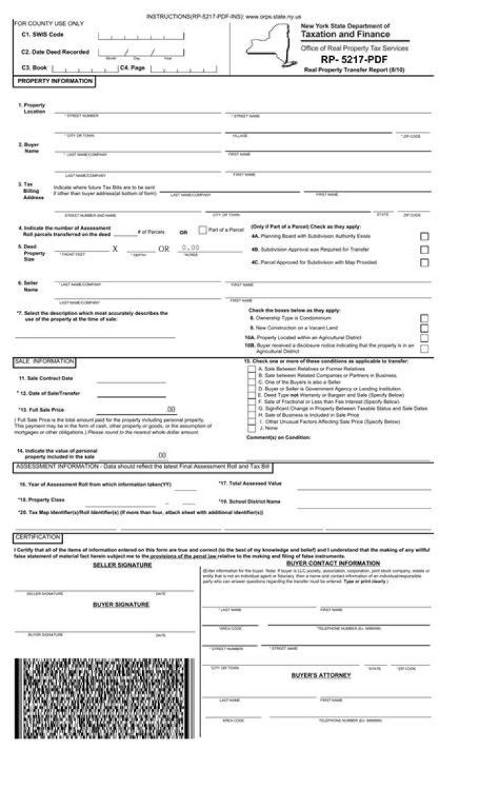 What is form RP-5217 PDF?