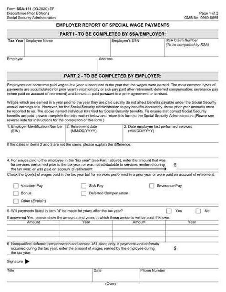 What is Form SSA 131 used for?