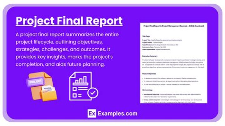 What is included in a final project report?
