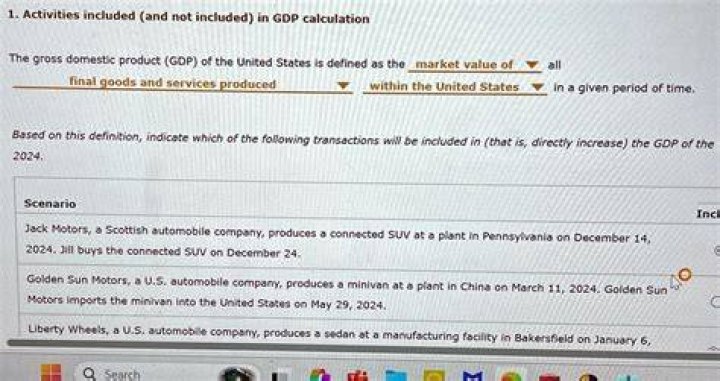 What is included in GDP time period?