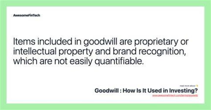 What is included in goodwill?