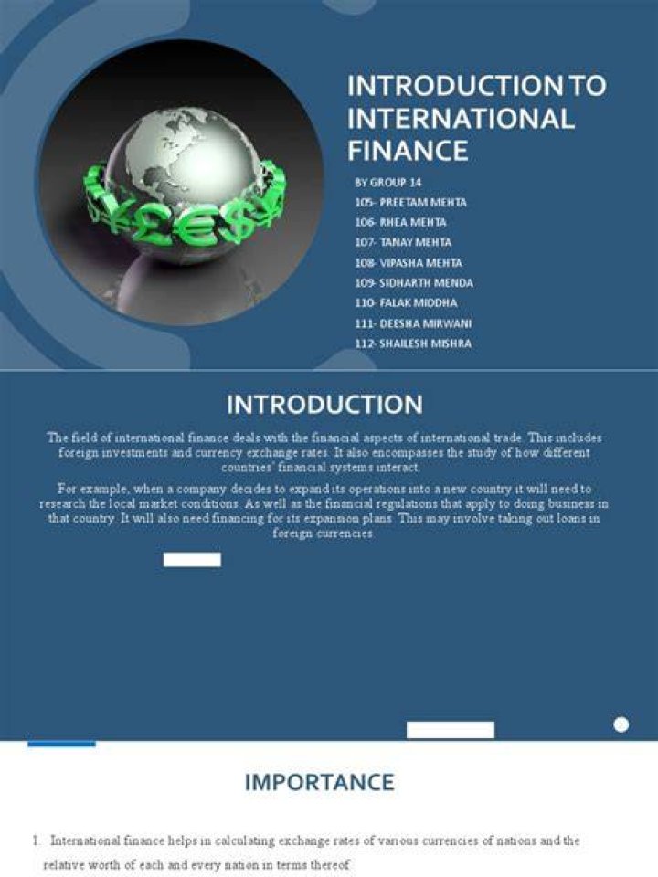 What is international finance in simple words?