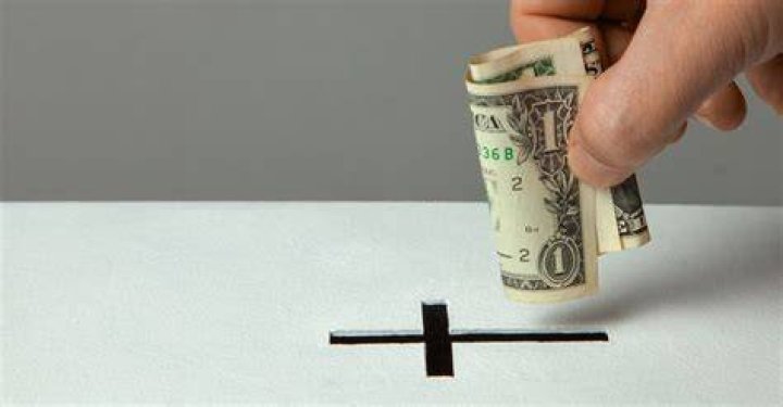 What is it called when a church asks for money?