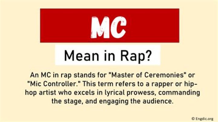 What is MC in rap mean?