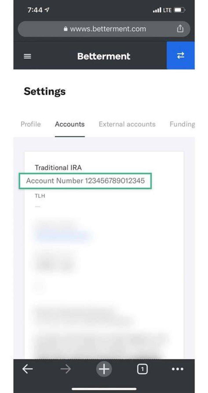 What is my Betterment account number?