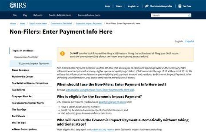 What is non filers account confirmation?