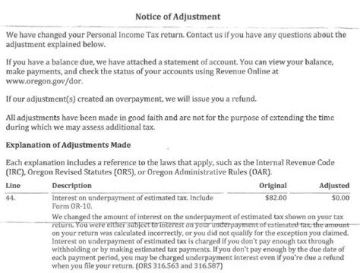 What is notice of refund adjustment?