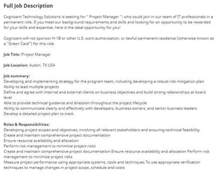 What is project management job description?