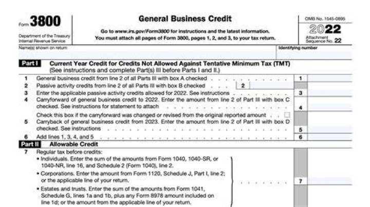 What is reported on Form 3800?
