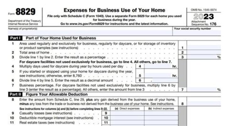 What is reported on Form 8829?