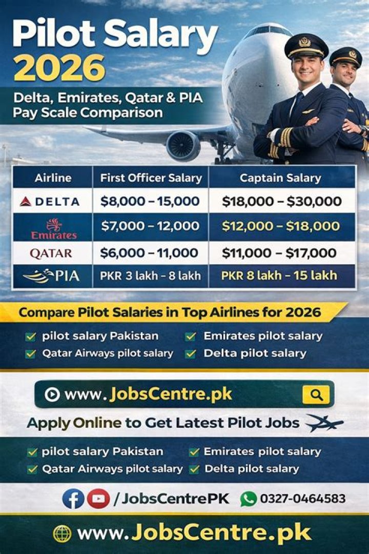 What is salary of PIA pilot?