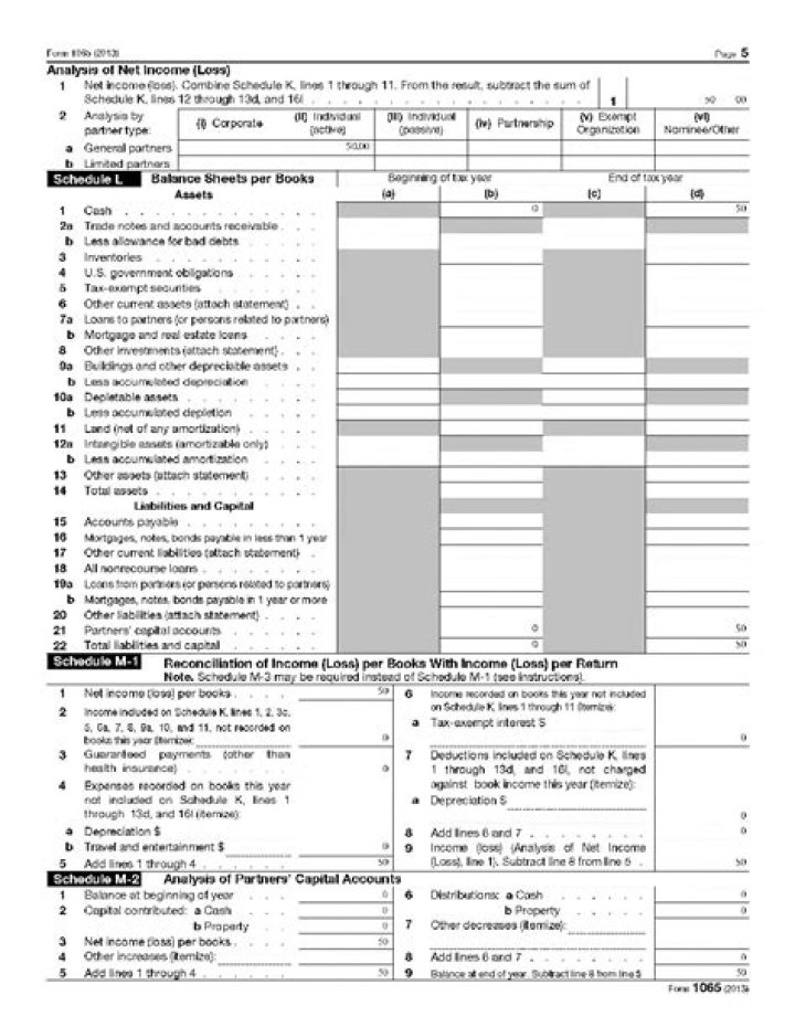 What is Schedule L on a 1065?