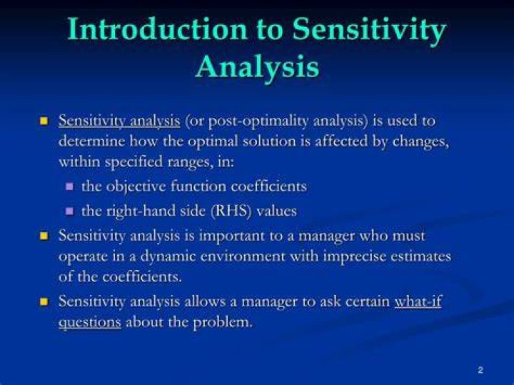 What is sensitivity analysis and what is its purpose?