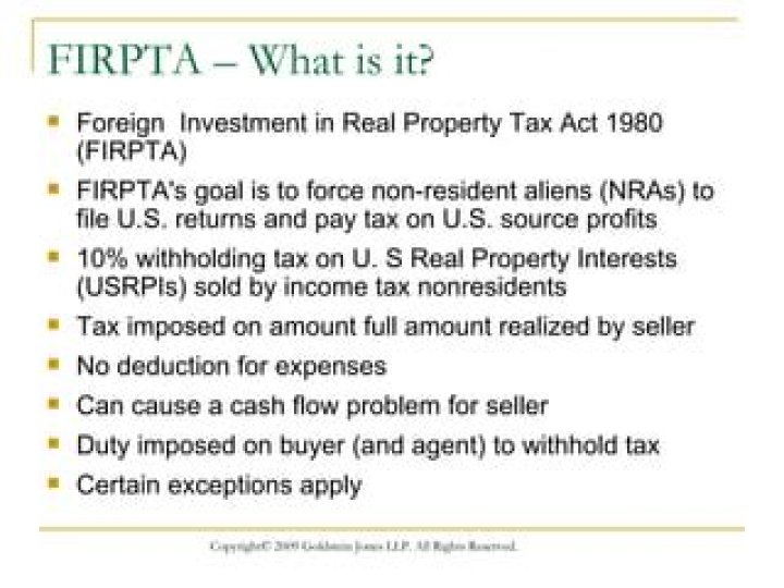 What is the amount realized for FIRPTA?