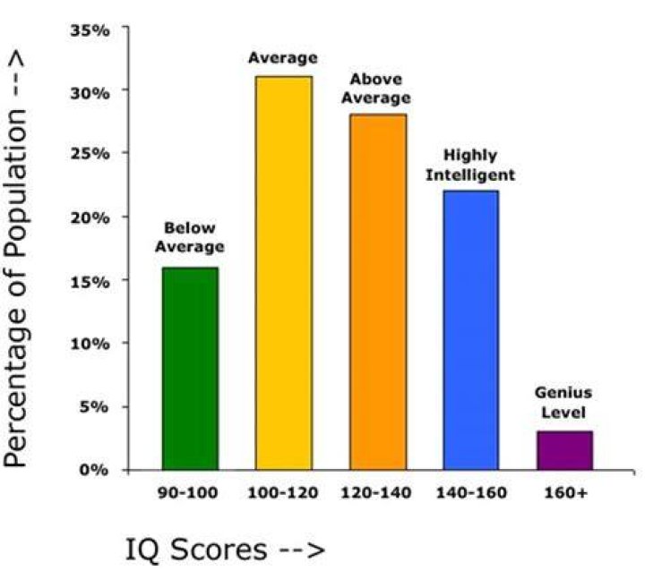 What is the average IQ for a 12 year old?
