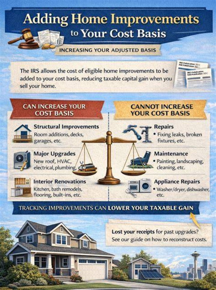 What is the cost basis for selling a second home?