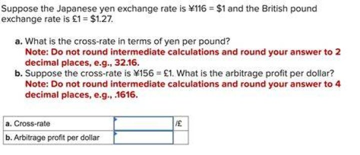 What is the cross rate for Japanese yen per UK pound?