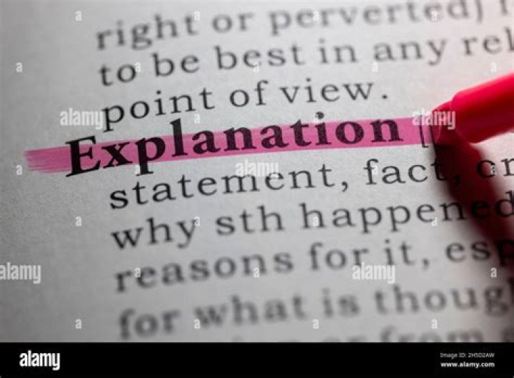 What is the definition of the word explanation?